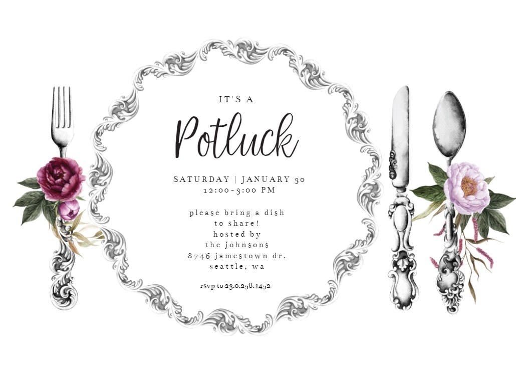 Potluck ware - potluck invitation